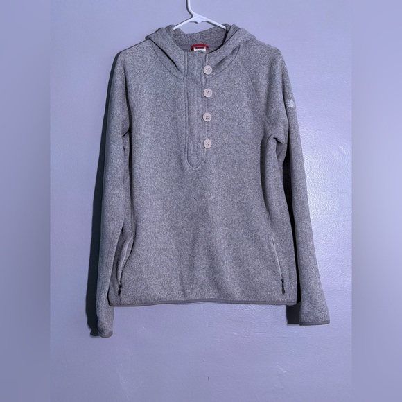 The North Face Heather Gray Fleece Pullover - Picture 1 of 8
